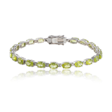Oval Cut Gemstone Tennis Bracelet in 925 Silver