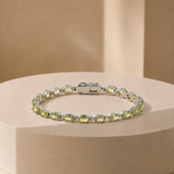 Oval Cut Gemstone Tennis Bracelet in 925 Silver