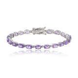Oval Cut Gemstone Tennis Bracelet in 925 Silver