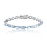 Oval Cut Gemstone Tennis Bracelet in 925 Silver