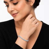 Oval Cut Gemstone Tennis Bracelet in 925 Silver