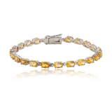 Oval Cut Gemstone Tennis Bracelet in 925 Silver