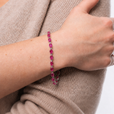 Oval Cut Gemstone Tennis Bracelet in 925 Silver