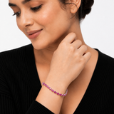 Oval Cut Gemstone Tennis Bracelet in 925 Silver