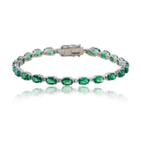 Oval Cut Gemstone Tennis Bracelet in 925 Silver
