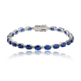 Oval Cut Gemstone Tennis Bracelet in 925 Silver