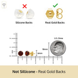 Classic 6mm Gemstone Round Stud Earrings in 14K Gold