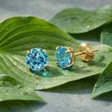 Classic 6mm Round Stud Earrings in 14K Gold