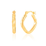 Square Diamond Cut Hoop Earrings in 14k Gold