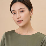 Square Diamond Cut Hoop Earrings in 14k Gold
