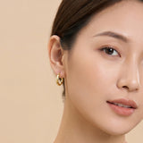 Square Diamond Cut Hoop Earrings in 14k Gold
