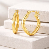 Square Diamond Cut Hoop Earrings in 14k Gold