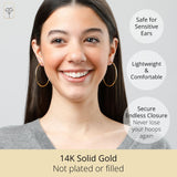 2MM Tube Endless Hoops in 14K Yellow Gold