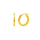 Classic Square Tubed Hoop Earrings in 14K gold