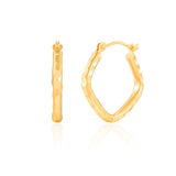 Square Diamond Cut Hoop Earrings in 14k Gold