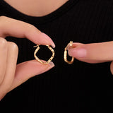 Square Diamond Cut Hoop Earrings in 14k Gold