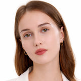 Square Diamond Cut Hoop Earrings in 14k Gold