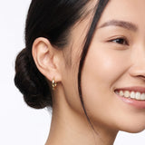 Classic Square Tubed Hoop Earrings in 14K gold