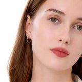 Square Diamond Cut Hoop Earrings in 14k Gold