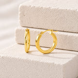 Classic Square Tubed Hoop Earrings in 14K gold