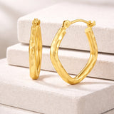 Square Diamond Cut Hoop Earrings in 14k Gold