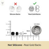 Cushion-Cut Solitaire Gemstone Studs in 14k Gold