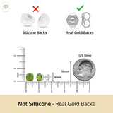 Cushion-Cut Solitaire Gemstone Studs in 14k Gold