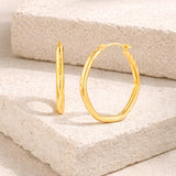 23MM Diamond-Cut Hexagon Hoops  in 14k Gold
