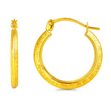 Yellow Diamond Cut Hoops  in 14K Gold