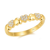 Reverse Heart CZ Ring in 10K Gold