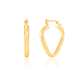 18MM Diamond-Cut Triangle Hoops  in 14k Gold