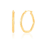 23MM Diamond-Cut Hexagon Hoops  in 14k Gold