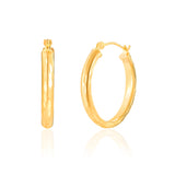 18MM Round Hoops with Diamond-Cut Finish in 14k Gold