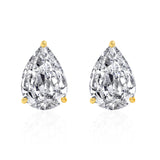 Pear-Cut Cubic Zirconia Studs in Solid 14K Gold