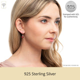 Princess Cut Gemstone Dangle Earrings Silver