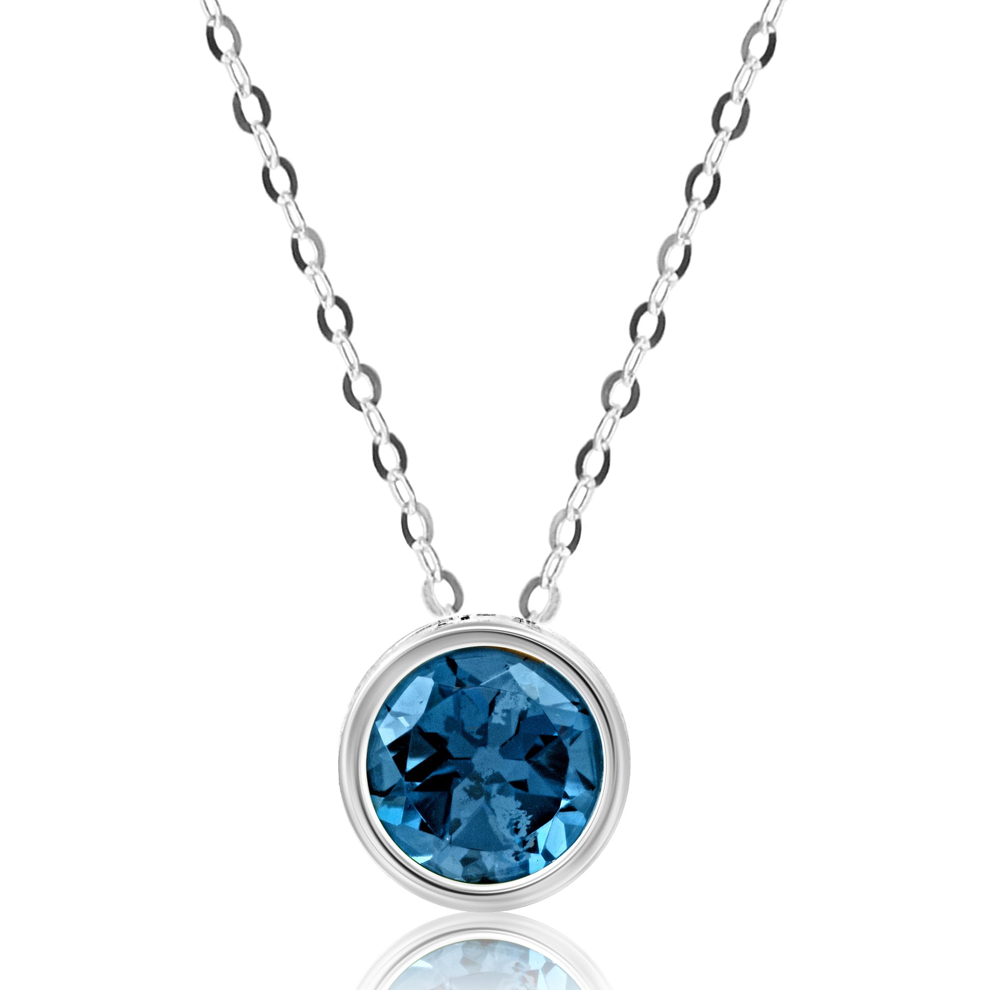 Solitaire Bezel Set Gemstone Pendant in 14k Gold