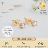 Everyday Solitaire Lab Diamond Studs in 14k Gold, IGI Certified