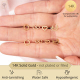 Crescent Stud in 14k Gold