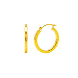 Classic Square Tubed Hoop Earrings in 14K gold