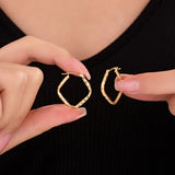 Square Diamond Cut Hoop Earrings in 14k Gold