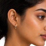 Classic Square Tubed Hoop Earrings in 14K gold