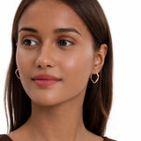 Square Diamond Cut Hoop Earrings in 14k Gold