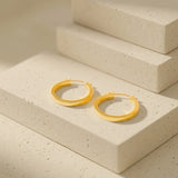 Classic Square Tubed Hoop Earrings in 14K gold