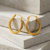 Yellow Diamond Cut Hoops  in 14K Gold