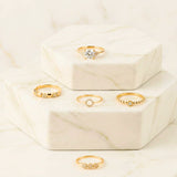 Reverse Heart CZ Ring in 10K Gold