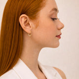 Two Tone Oval Hoop Earrings in 14K Gold