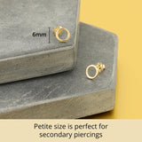 Crescent Stud in 14k Gold