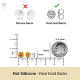 Cushion-Cut Solitaire Gemstone Studs in 14k Gold