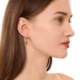 Square Diamond Cut Hoop Earrings in 14k Gold