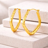 Square Diamond Cut Hoop Earrings in 14k Gold